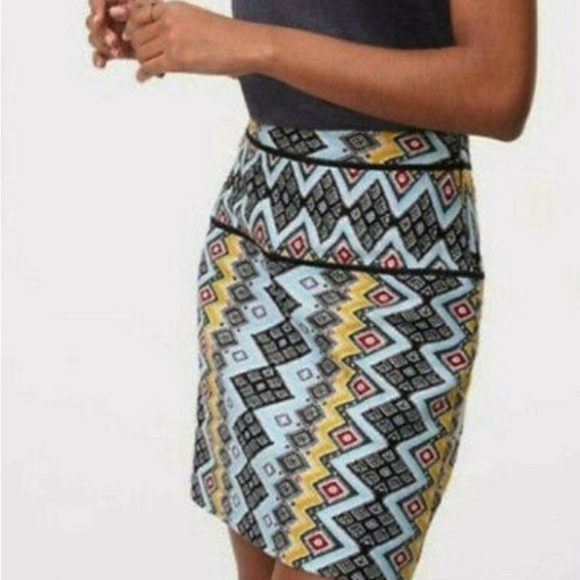 Loft Colorful Geometric Pencil Skirt - Picture 1 of 4